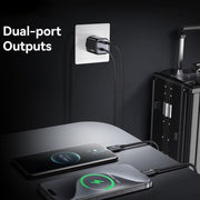 Caricabatterie rapido USAMS CC261 GaN Mini Type-C/USB-C a doppia porta da 20 W con cavo, CC261