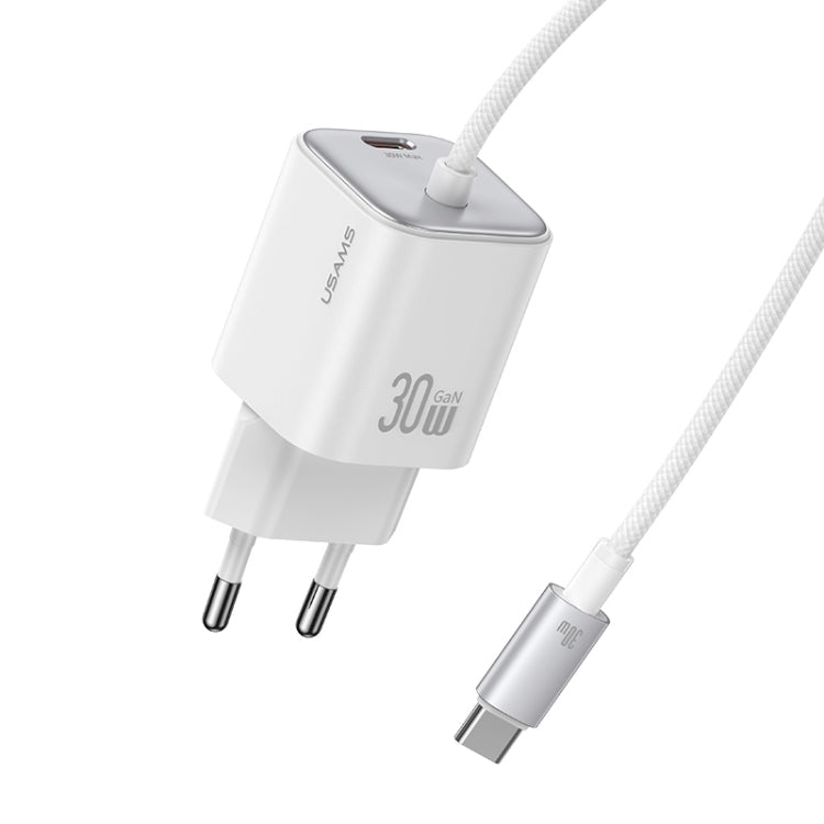 Caricabatterie rapido doppia porta USAMS CC264 GaN 30W con cavo