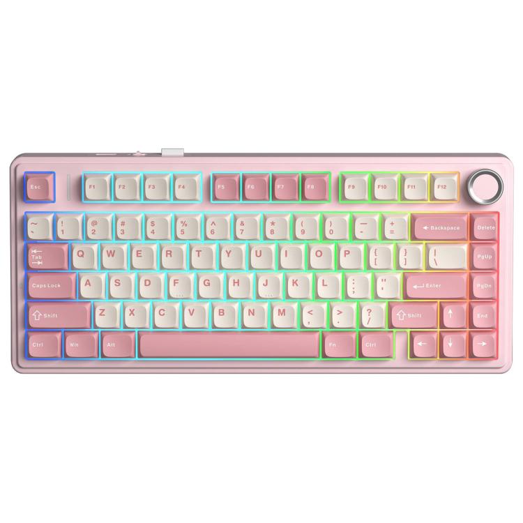 Tastiera meccanica RGB personalizzata a tre modelli AULA F75 80 tasti cablata/2.4G/Bluetooth