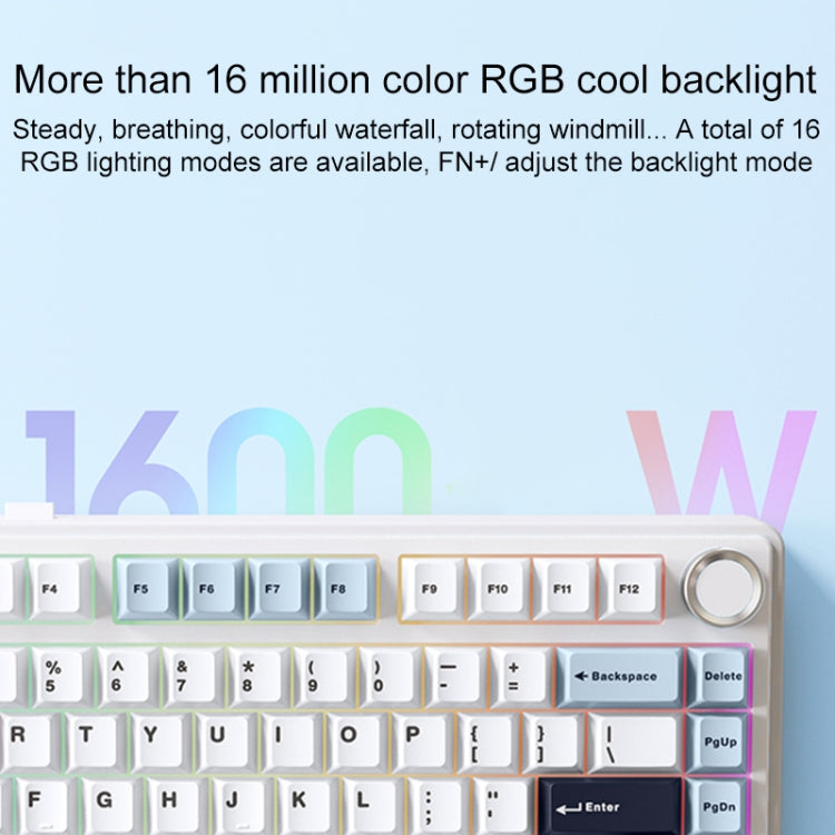 Tastiera meccanica RGB personalizzata a tre modelli AULA F75 80 tasti cablata/2.4G/Bluetooth