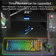 Tastiera meccanica RGB a tre modelli AULA F98 Pro 99 tasti cablata/2.4G/Bluetooth, Ice Crystal Shaft, Ice Soul Shaft