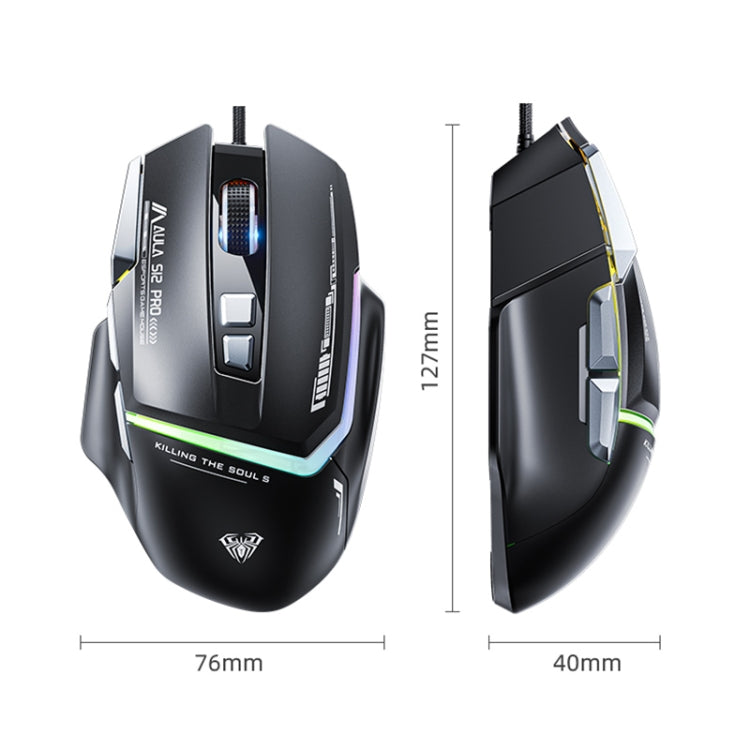 Mouse da gioco RGB cablato AULA S12 Pro 12800DPI