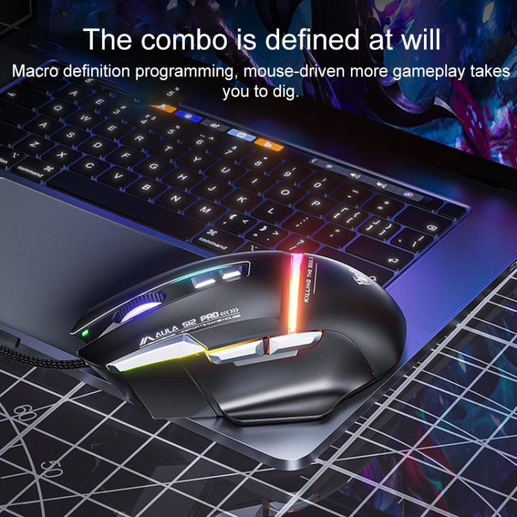 Mouse da gioco RGB cablato AULA S12 Pro 12800DPI
