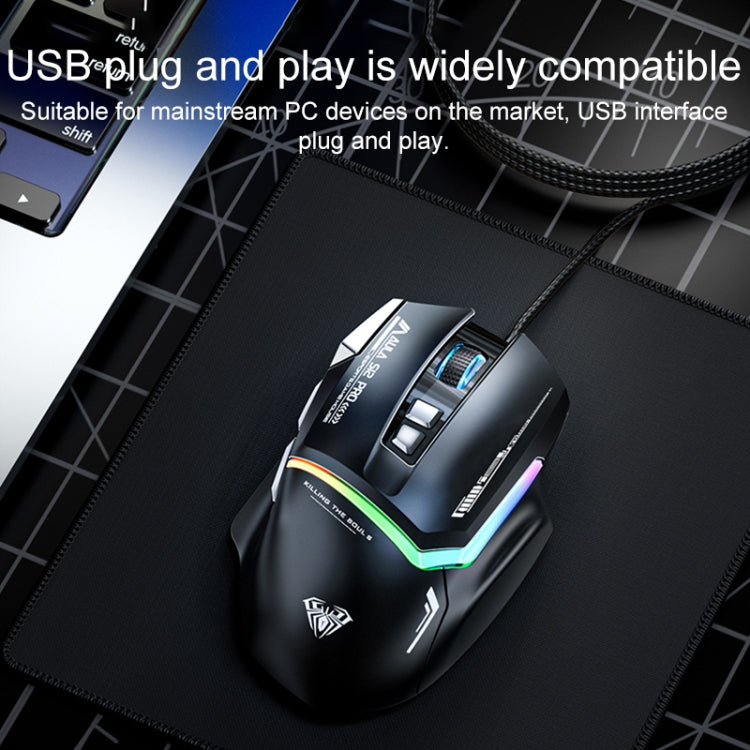 Mouse da gioco RGB cablato AULA S12 Pro 12800DPI