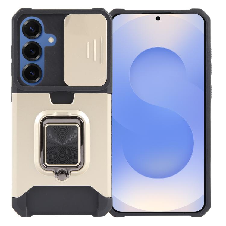 Custodia per telefono in TPU ibrido per PC con slot per schede Camera Shield, For Samsung Galaxy S26+ 5G, For Samsung Galaxy S26 Ultra 5G, For Samsung Galaxy S26 5G