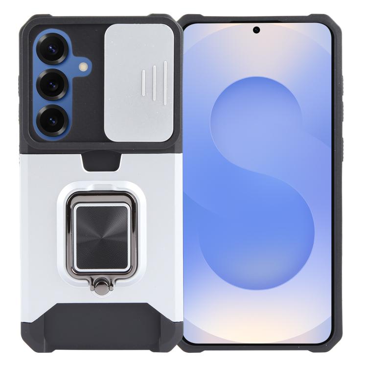 Custodia per telefono in TPU ibrido per PC con slot per schede Camera Shield, For Samsung Galaxy S26+ 5G, For Samsung Galaxy S26 Ultra 5G, For Samsung Galaxy S26 5G