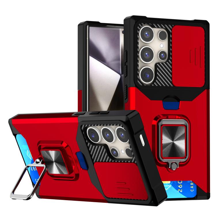 Custodia per telefono in TPU ibrido per PC con slot per schede Camera Shield, For Samsung Galaxy S26+ 5G, For Samsung Galaxy S26 Ultra 5G, For Samsung Galaxy S26 5G