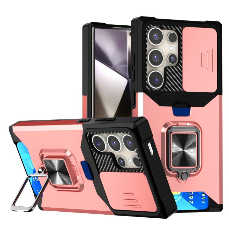 Custodia per telefono in TPU ibrido per PC con slot per schede Camera Shield, For Samsung Galaxy S26+ 5G, For Samsung Galaxy S26 Ultra 5G, For Samsung Galaxy S26 5G