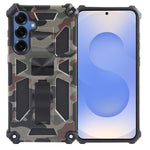 Custodia magnetica per telefono ibrida in TPU e PC con supporto mimetico per armatura, For Samsung Galaxy S26+ 5G, For Samsung Galaxy S26 Ultra 5G, For Samsung Galaxy S26 5G, For Samsung Galaxy S25 5G