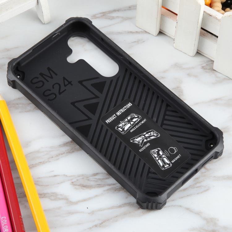Custodia magnetica per telefono ibrida in TPU e PC con supporto mimetico per armatura, For Samsung Galaxy S26+ 5G, For Samsung Galaxy S26 Ultra 5G, For Samsung Galaxy S26 5G, For Samsung Galaxy S25 5G