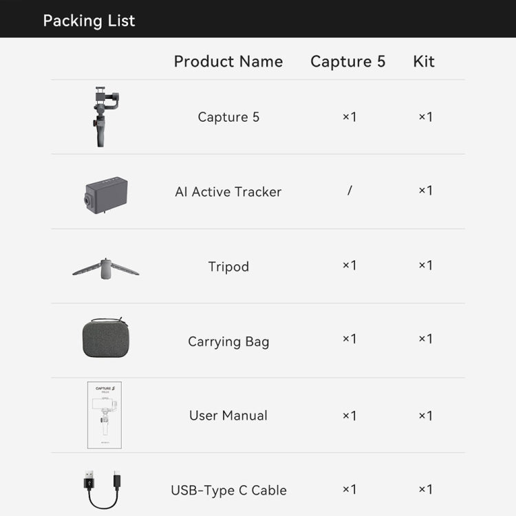 FUNSNAP Capture 5 Gimbal palmare a 3 assi per smartphone