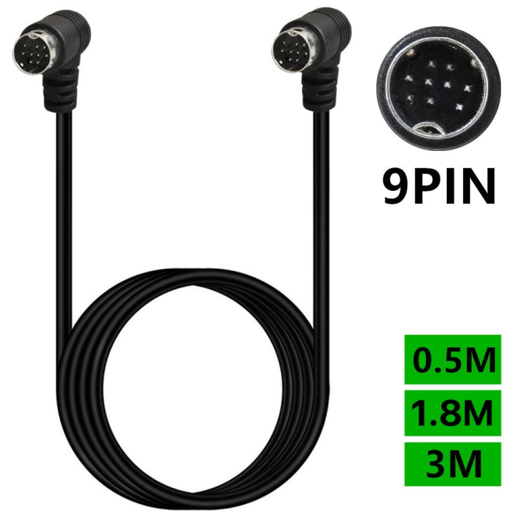 Cavo adattatore audio TV mini DIN a 9 pin a doppia curvatura, 0.5m, 1.8m, 3m