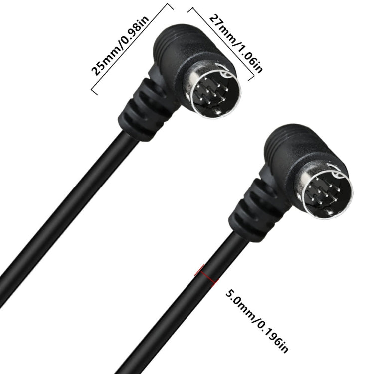 Cavo adattatore audio TV mini DIN a 9 pin a doppia curvatura, 0.5m, 1.8m, 3m