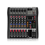 Mixer audio DJ 6 canali con Bluetooth e phantom 48V