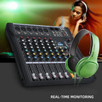 Mixer audio DJ 6 canali con Bluetooth e phantom 48V