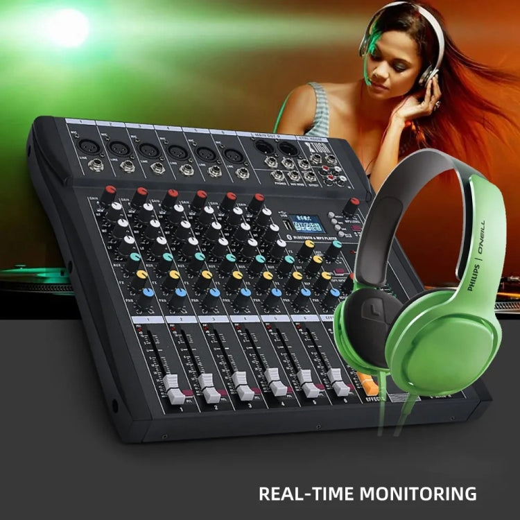 Mixer audio DJ 6 canali con Bluetooth e phantom 48V