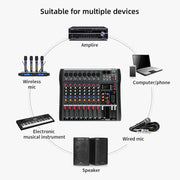 Mixer audio XTUGA CT80X a 8 canali con Bluetooth