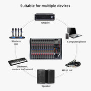 XTUGA CT120X Mixer audio a 12 canali con Bluetooth
