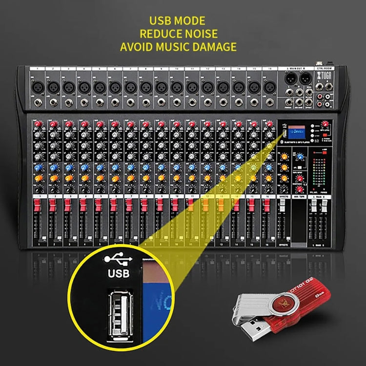 XTUGA CT160X Mixer audio a 16 canali, console di missaggio per DJ con alimentazione a 48 V, CT160X