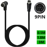 Cavo adattatore audio TV mini DIN 9 pin curvo singolo, 0.5m, 1.8m, 3m