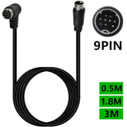 Cavo adattatore audio TV mini DIN 9 pin curvo singolo, 0.5m, 1.8m, 3m