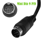 Cavo adattatore audio TV mini DIN 9 pin curvo singolo, 0.5m, 1.8m, 3m