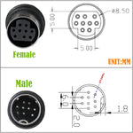 Cavo adattatore audio TV mini DIN 9 pin curvo singolo, 0.5m, 1.8m, 3m
