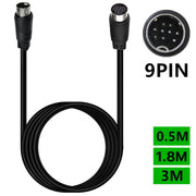 Cavo adattatore TV box maschio-femmina mini DIN 90 gradi 9 pin, 0.5m, 1.8m, 3m