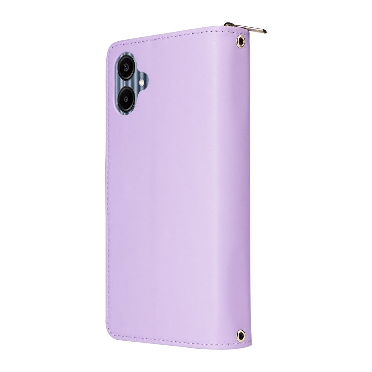 Portafoglio con cerniera e nove slot per carte, custodia in pelle per telefono, For Galaxy A08 / A06 / A07, For Galaxy A57 5G, For Galaxy A37 5G