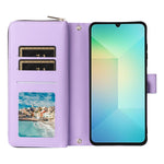 Portafoglio con cerniera e nove slot per carte, custodia in pelle per telefono, For Galaxy A08 / A06 / A07, For Galaxy A57 5G, For Galaxy A37 5G