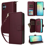 Portafoglio con cerniera e nove slot per carte, custodia in pelle per telefono, For Galaxy A08 / A06 / A07, For Galaxy A57 5G, For Galaxy A37 5G