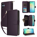 Portafoglio con cerniera e nove slot per carte, custodia in pelle per telefono, For Galaxy A08 / A06 / A07, For Galaxy A57 5G, For Galaxy A37 5G