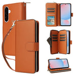 Portafoglio con cerniera e nove slot per carte, custodia in pelle per telefono, For Galaxy A08 / A06 / A07, For Galaxy A57 5G, For Galaxy A37 5G