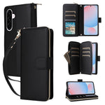 Portafoglio con cerniera e nove slot per carte, custodia in pelle per telefono, For Galaxy A08 / A06 / A07, For Galaxy A57 5G, For Galaxy A37 5G