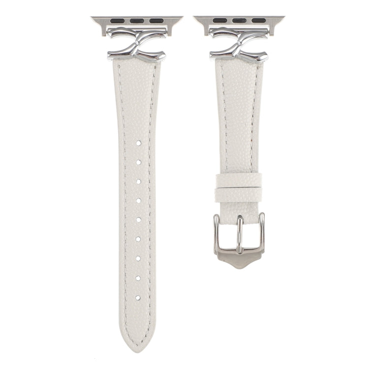 Cinturino per orologio in vera pelle con fibbia a forma di X, For Apple Watch 46mm / 49mm / 45mm / 44mm, For Apple Watch 42mm / 41mm / 40mm / 38mm