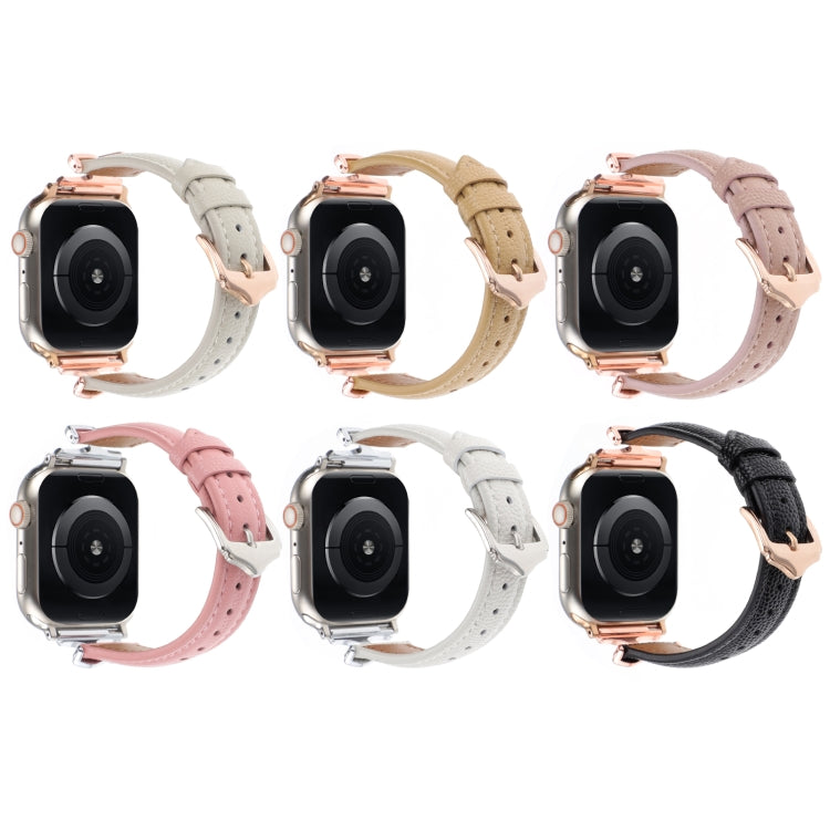 Cinturino per orologio in vera pelle con fibbia a forma di X e trama a pois, For Apple Watch 46mm / 49mm / 45mm / 44mm, For Apple Watch 42mm / 41mm / 40mm / 38mm
