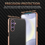 Custodia per telefono con texture in fibra di carbonio con bordo elettroplaccato AZNS, For Samsung Galaxy A05s / M14