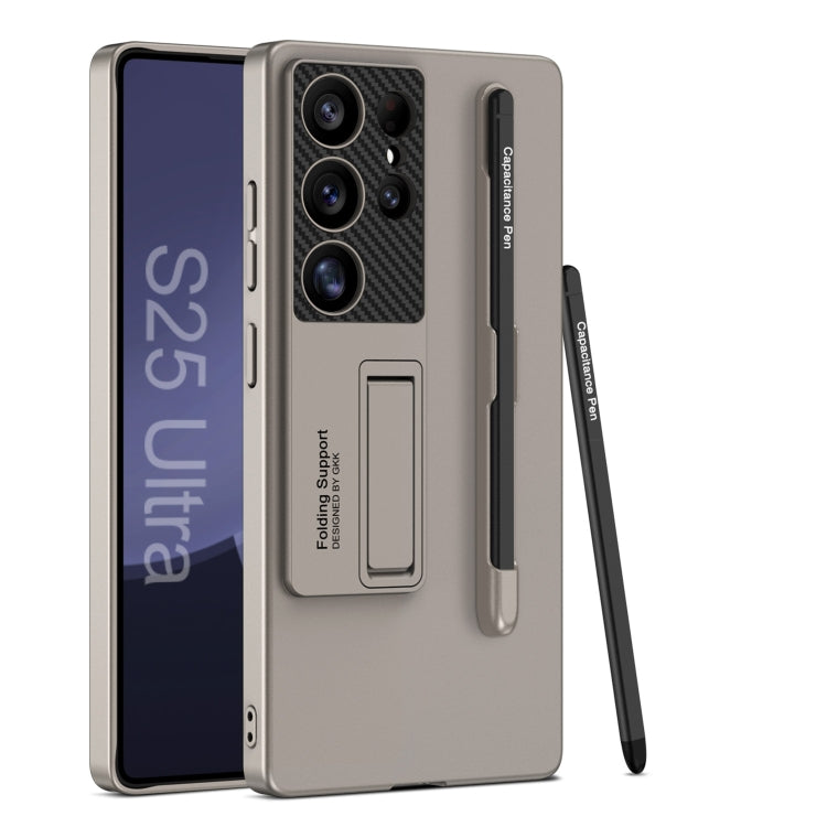 Custodia per telefono con supporto ultrasottile GKK con slot per penna e penna stilo, For Samsung Galaxy S26 Ultra 5G, For Samsung Galaxy S25 5G, For Samsung Galaxy S25+ 5G, For Samsung Galaxy S25 Ultra 5G