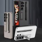 Custodia per telefono con supporto ultrasottile GKK con slot per penna e penna stilo, For Samsung Galaxy S26 Ultra 5G, For Samsung Galaxy S25 5G, For Samsung Galaxy S25+ 5G, For Samsung Galaxy S25 Ultra 5G