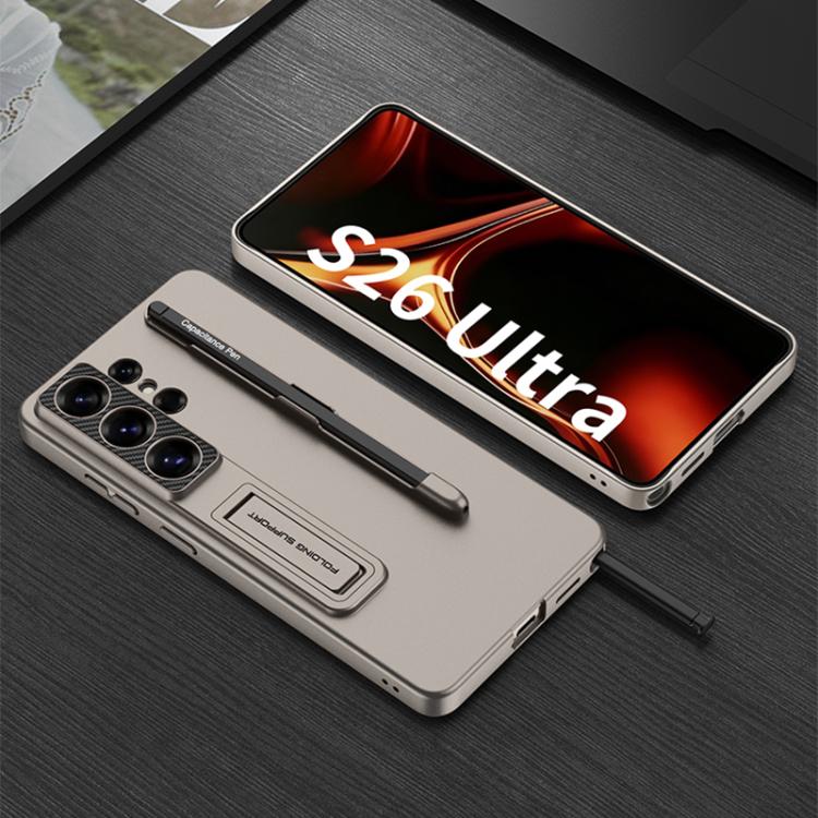 Custodia per telefono con supporto ultrasottile GKK con slot per penna e penna stilo, For Samsung Galaxy S26 Ultra 5G, For Samsung Galaxy S25 5G, For Samsung Galaxy S25+ 5G, For Samsung Galaxy S25 Ultra 5G