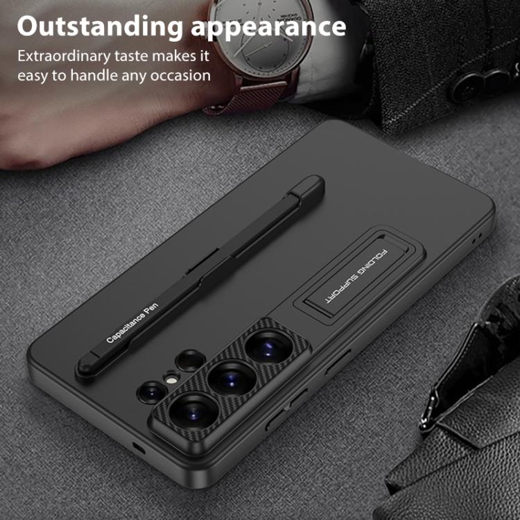 Custodia per telefono con supporto ultrasottile GKK con slot per penna e penna stilo, For Samsung Galaxy S26 Ultra 5G, For Samsung Galaxy S25 5G, For Samsung Galaxy S25+ 5G, For Samsung Galaxy S25 Ultra 5G