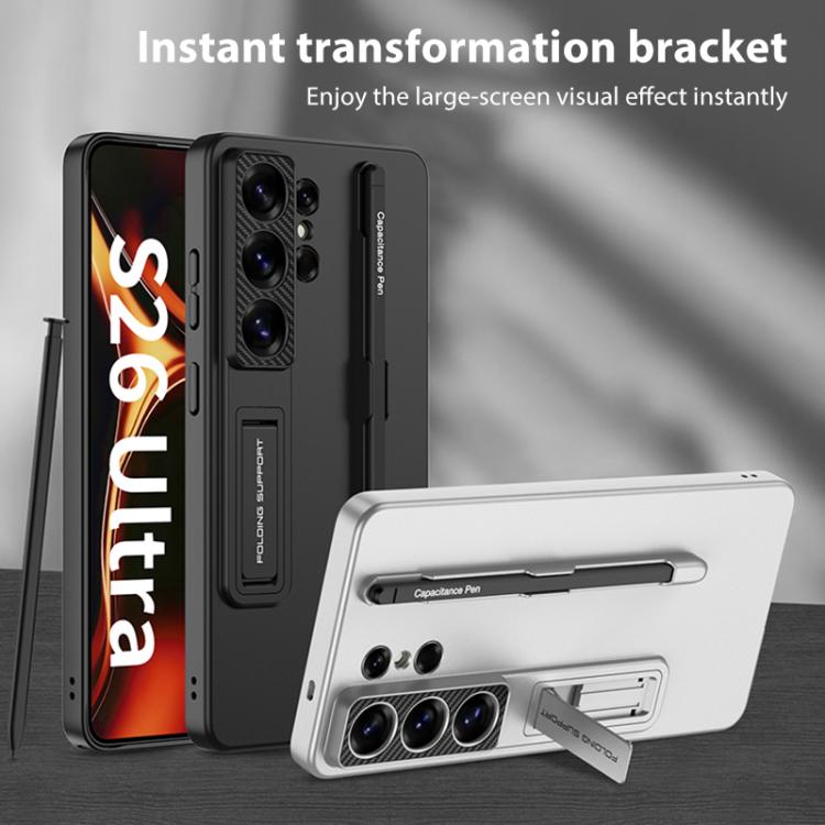 Custodia per telefono con supporto ultrasottile GKK con slot per penna e penna stilo, For Samsung Galaxy S26 Ultra 5G, For Samsung Galaxy S25 5G, For Samsung Galaxy S25+ 5G, For Samsung Galaxy S25 Ultra 5G