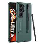 Custodia per telefono con supporto ultrasottile GKK con slot per penna e penna stilo, For Samsung Galaxy S26 Ultra 5G, For Samsung Galaxy S25 5G, For Samsung Galaxy S25+ 5G, For Samsung Galaxy S25 Ultra 5G
