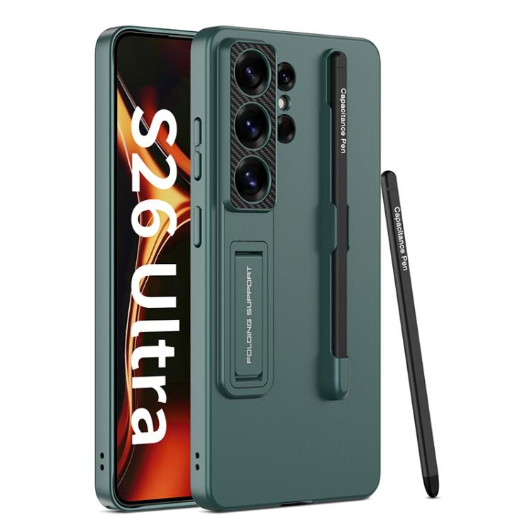 Custodia per telefono con supporto ultrasottile GKK con slot per penna e penna stilo, For Samsung Galaxy S26 Ultra 5G, For Samsung Galaxy S25 5G, For Samsung Galaxy S25+ 5G, For Samsung Galaxy S25 Ultra 5G