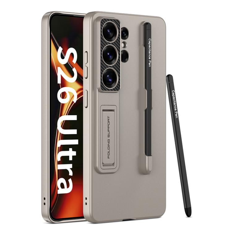 Custodia per telefono con supporto ultrasottile GKK con slot per penna e penna stilo, For Samsung Galaxy S26 Ultra 5G, For Samsung Galaxy S25 5G, For Samsung Galaxy S25+ 5G, For Samsung Galaxy S25 Ultra 5G