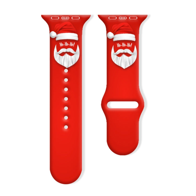 Cinturino per orologio in silicone con fibbia rovesciata motivo natalizio, For Apple Watch 42mm / 41mm / 40mm / 38mm