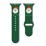 Cinturino per orologio in silicone con fibbia rovesciata motivo natalizio, For Apple Watch 42mm / 41mm / 40mm / 38mm