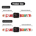 Cinturino per orologio in silicone con fibbia rovesciata motivo natalizio, For Apple Watch 46mm / 49mm / 45mm / 44mm