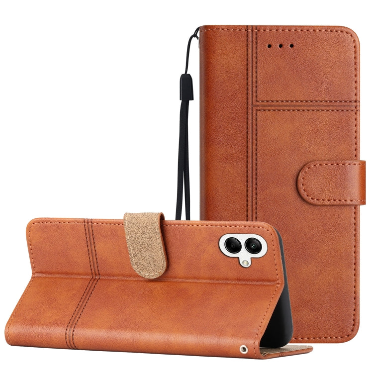 Custodia per telefono in pelle con cuciture in pelle di mucca, For Samsung Galaxy A36, For Samsung Galaxy A16 4G / 5G, For Samsung Galaxy A06 4G