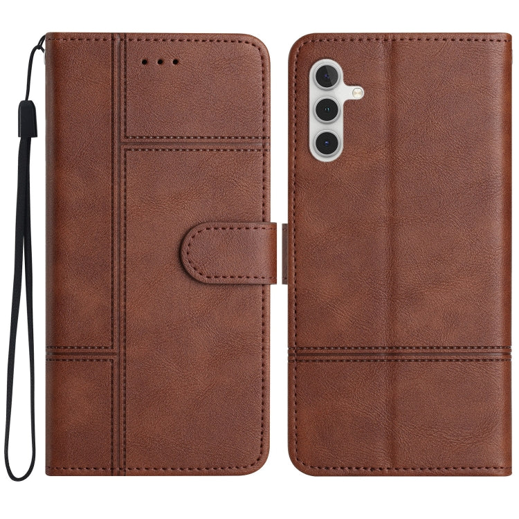 Custodia per telefono in pelle con cuciture in pelle di mucca, For Samsung Galaxy A36, For Samsung Galaxy A16 4G / 5G, For Samsung Galaxy A06 4G